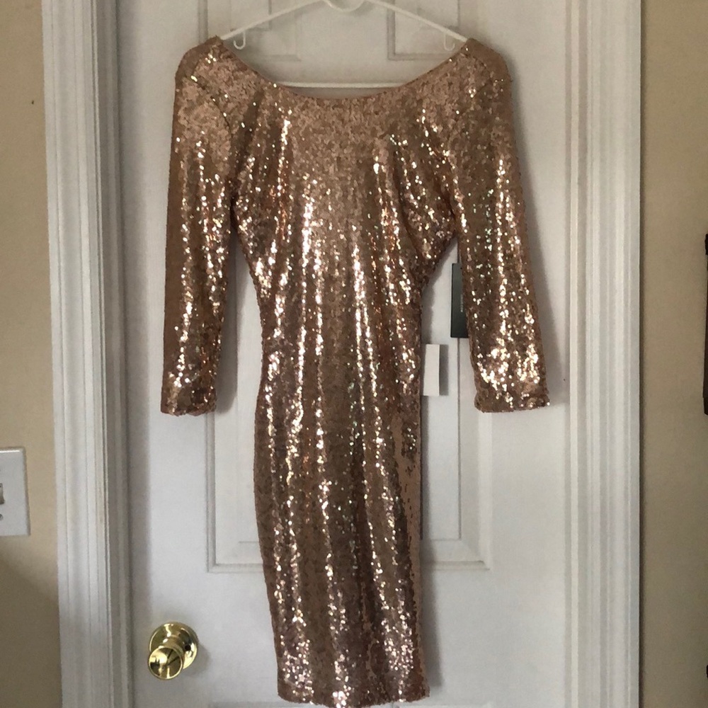 Champagne Sequin Dress NWT